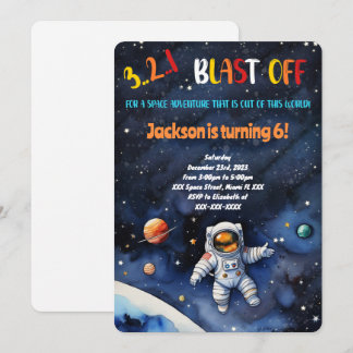 Invitation Fête d'anniversaire dans l'espace