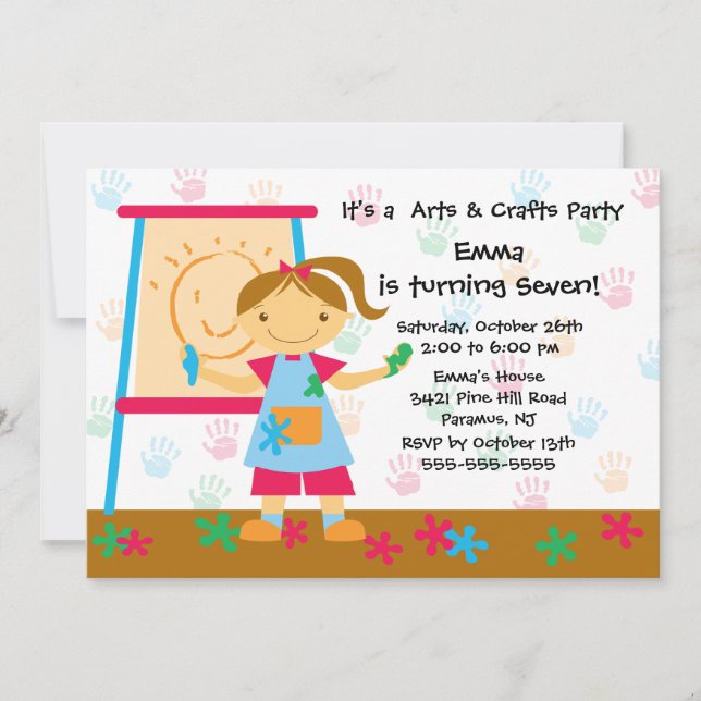 Invitation Fête d'anniversaire d'art et de métier (Devant)