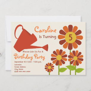 Invitation Fête d'anniversaire d'automne - Jardin fleuri et c