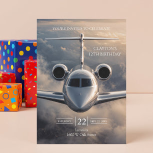 Invitation Fête d'anniversaire d'avion à réaction privé exécu