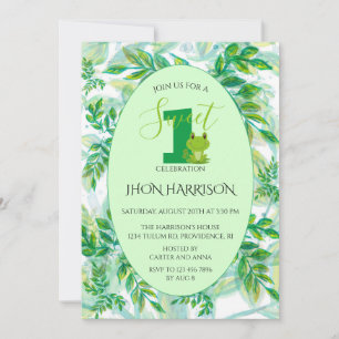 Invitation Fête d'anniversaire de 1 an d'animal de jungle