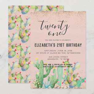 Invitation Fête d'anniversaire de 21 ans sur le thème du jard