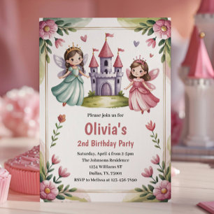 Invitation Fête d'anniversaire de 2 ans de la jolie princesse