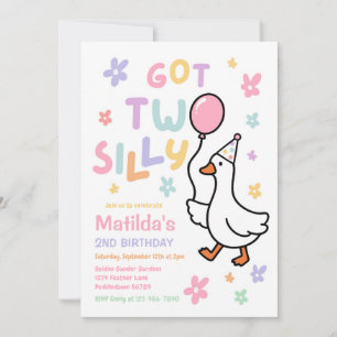 Invitation Fête d'anniversaire de 2 ans pour une fille Two Si