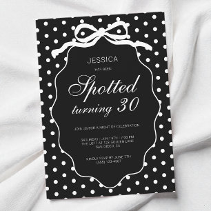 Invitation Fête d'anniversaire de 30 ans avec nœud à pois