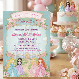 Invitation Fête d'anniversaire de 3 ans Château de Princesse