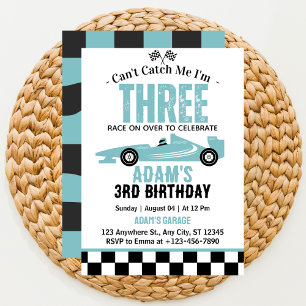 Invitation Fête d'anniversaire de 3 ans pour garçon de voitur