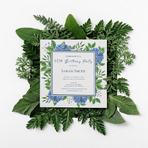 Invitation Fête d'anniversaire de 40 ans aux Hortensias Bleus