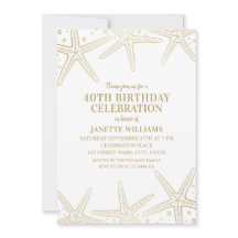 Fête d'anniversaire de 40 ans sur la plage étoile 