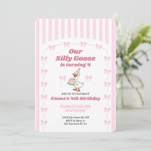 Invitation Fête d'anniversaire de 4 ans pour une fille avec u