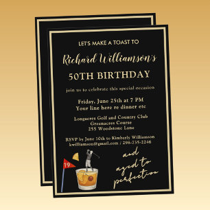 Invitation Fête d'anniversaire de 50 ans élégante moderne noi