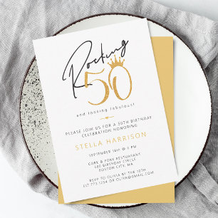 Invitation Fête d'anniversaire de 50 ans Rocking Or Moderne