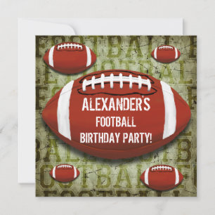 Invitation Fête d'anniversaire de 5 ans de football Vintage G