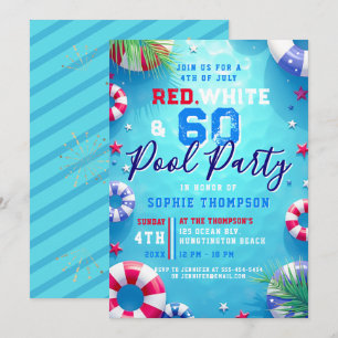 Invitation Fête d'anniversaire de 60 ans pour femme le 4 juil