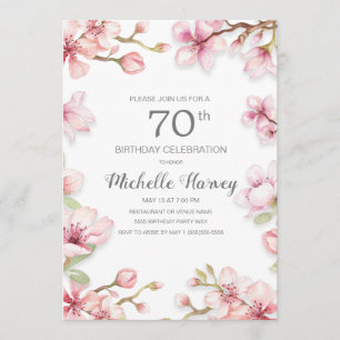 Invitation Fête d'anniversaire de 70 ans au jardin floral ros