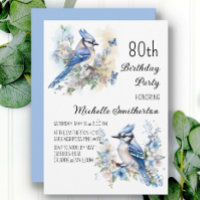 Fête d'anniversaire de 80 ans Geai bleu Fleurs Pri