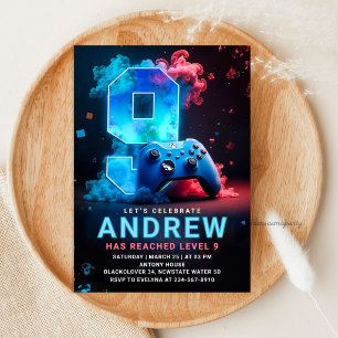 Invitation Fête d'anniversaire de 9 ans de jeu vidéo