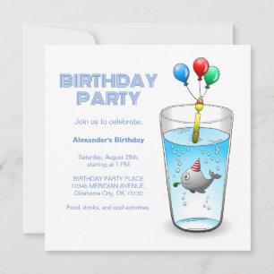 Invitation Fête d'anniversaire de baleine
