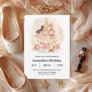 Invitation Fête d'anniversaire de Ballerine Casse-Noisette