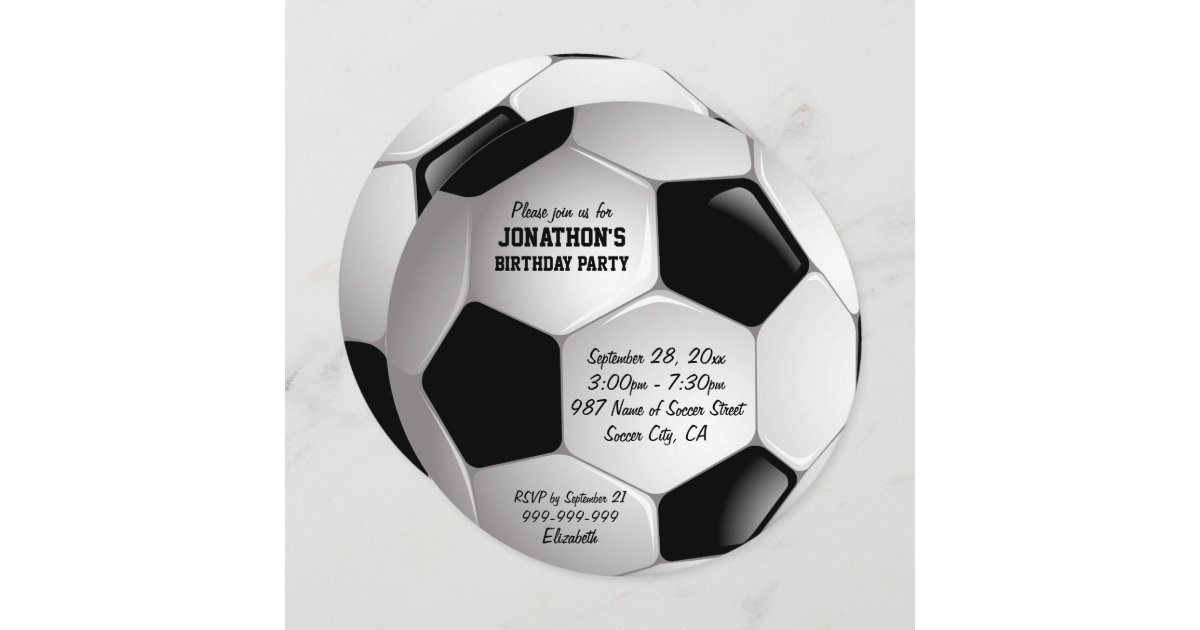 Invitation Fete D Anniversaire De Ballon De Football Du Zazzle Ca