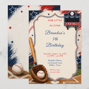 Invitation Fête d'anniversaire de baseball