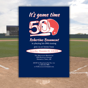 Invitation Fête d'anniversaire de baseball pour son 50e match