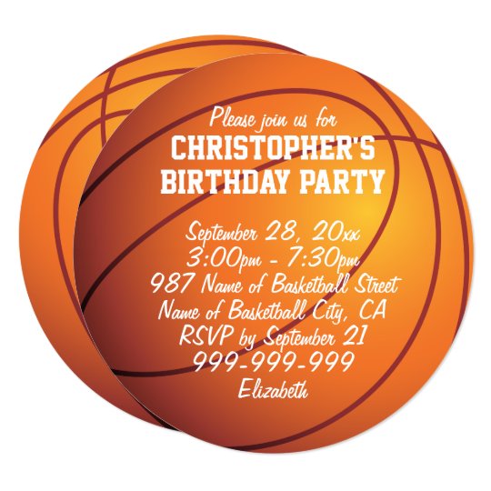 Invitation Fete D Anniversaire De Basket Ball Zazzle Ca