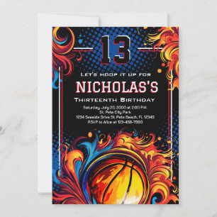 Invitation Fête d'anniversaire de basket-ball