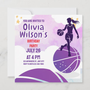 Invitation Fête d'anniversaire de basket-ball, Joueur de bask
