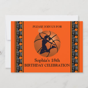 Invitation Fête d'anniversaire de basket-ball, Joueur de bask