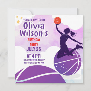 Invitation Fête d'anniversaire de basket-ball, Joueur de bask