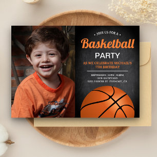Invitation Fête d'anniversaire de basketball pour enfants sur
