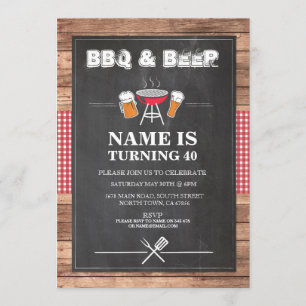 Invitation Fête d'anniversaire de BBQ de bières et