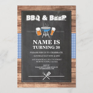 Invitation Fête d'anniversaire de BBQ de bières et