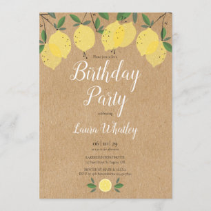 Invitation Fête d'anniversaire de Boho Lemons