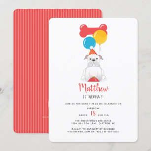 Invitation Fête d'anniversaire de Bouledogue