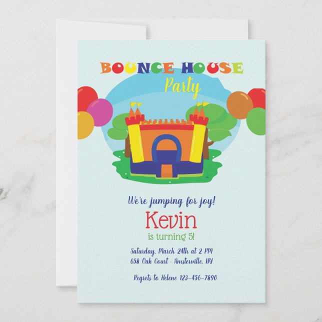 Invitation Fête d'anniversaire de Bounce House (Devant)