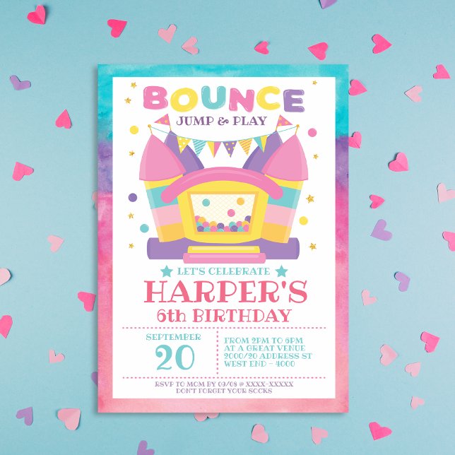 Invitation Fête d'anniversaire de Bounce House (Créateur téléchargé)