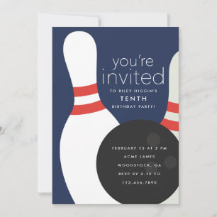 Invitation Fête d'anniversaire de bowling