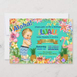 Invitation Fête d'anniversaire de Boy Hawaiian Luau