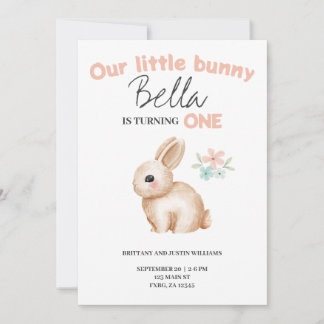 Invitation fête d'anniversaire de Bunny