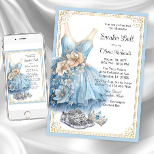 Invitation Fête d'anniversaire de Cendrillon Sneaker Ball