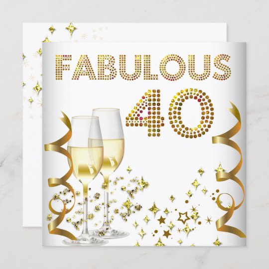 Invitation Fete D Anniversaire De Champagne De L Or 40 Zazzle Ca