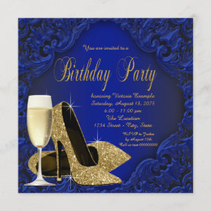 Invitation Fête d'anniversaire de Champagne de talon haut