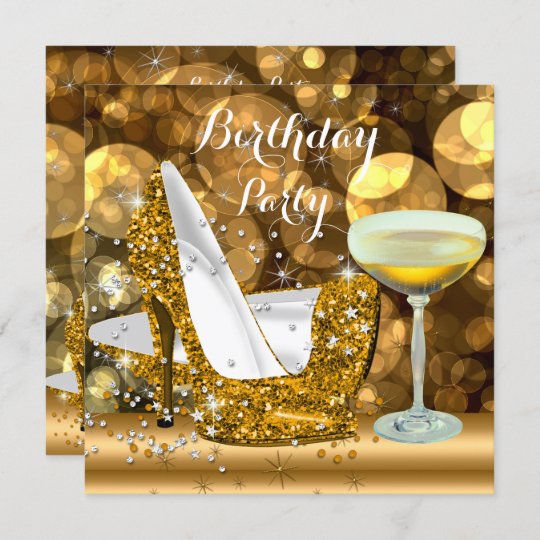 Invitation Fete D Anniversaire De Champagne De Talons Hauts Zazzle Ca