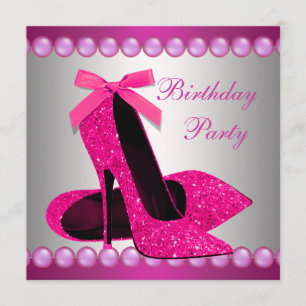 Invitation Fête d'anniversaire de chaussures de talons hauts