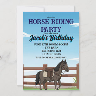 Invitation Fête d'anniversaire de cheval pour garçon