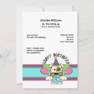 Invitation Fête d'anniversaire de chien