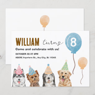 Invitation Fête d'anniversaire de chien