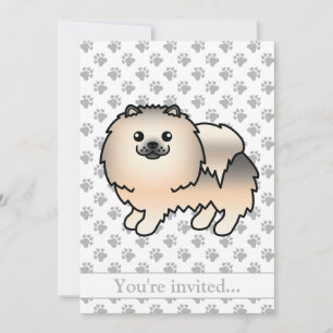 Invitation Fête d'anniversaire de chien de dessin animé Pomer